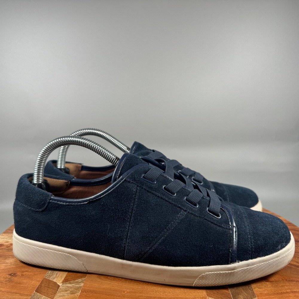 Vionic Jean Suede Navy Blue Lace Up Sneakers Womens 8.5 Wide Orthotic Comfort